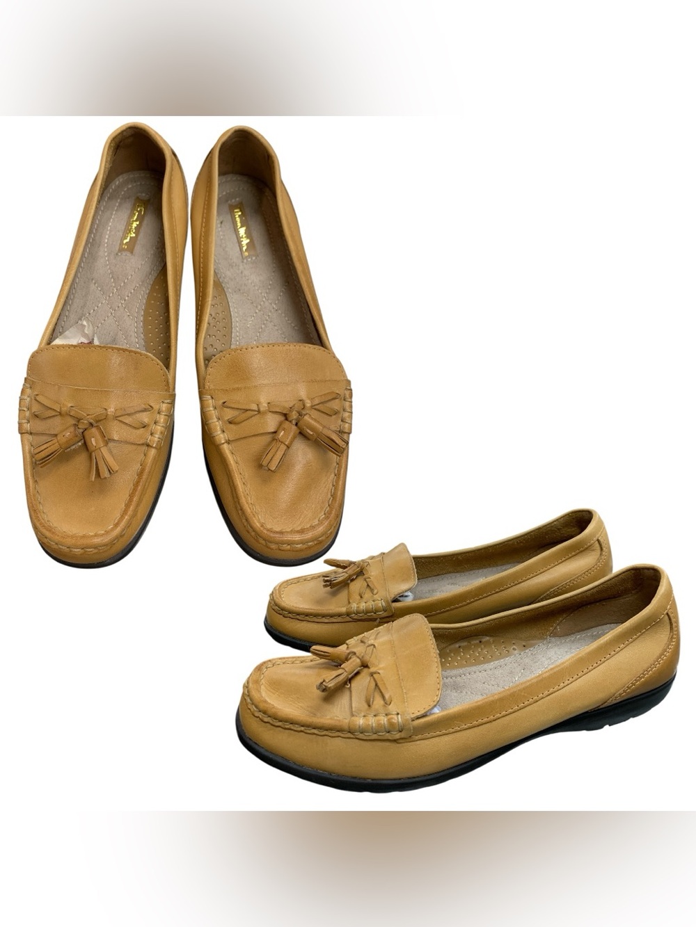 Tom Mcan Tassel Loafers in Camel Tan S7.5